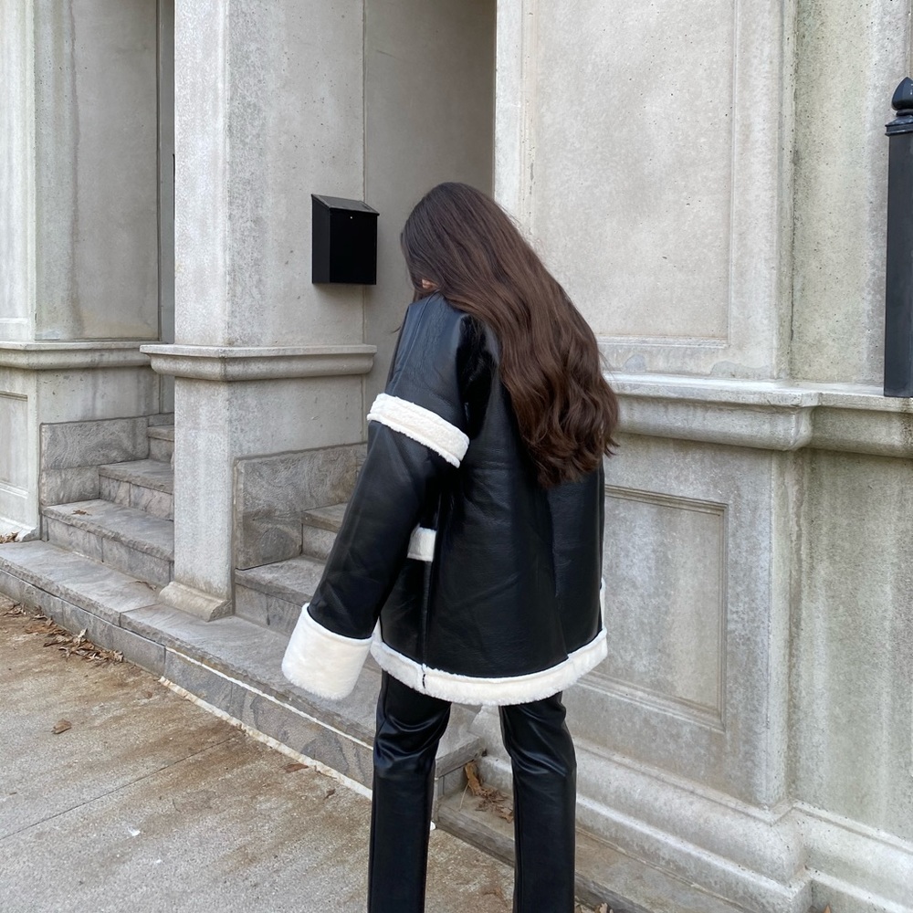 Faux Leather Coat